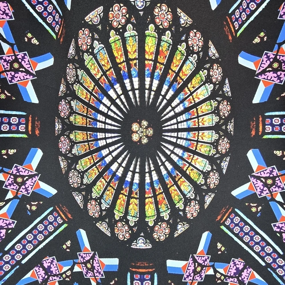 Clover Canyon Stained Glass Neoprene Dress Size M - Picture 4 of 11
